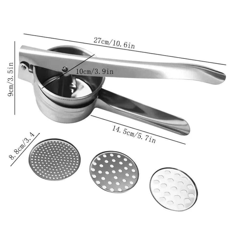 1pc Stainless Steel Potato Ricer, Manual Masher For Potatoes, Fruits, Vegetables, Yams, Squash, Baby Food And More Peaceful Pleasures Health and Wellness