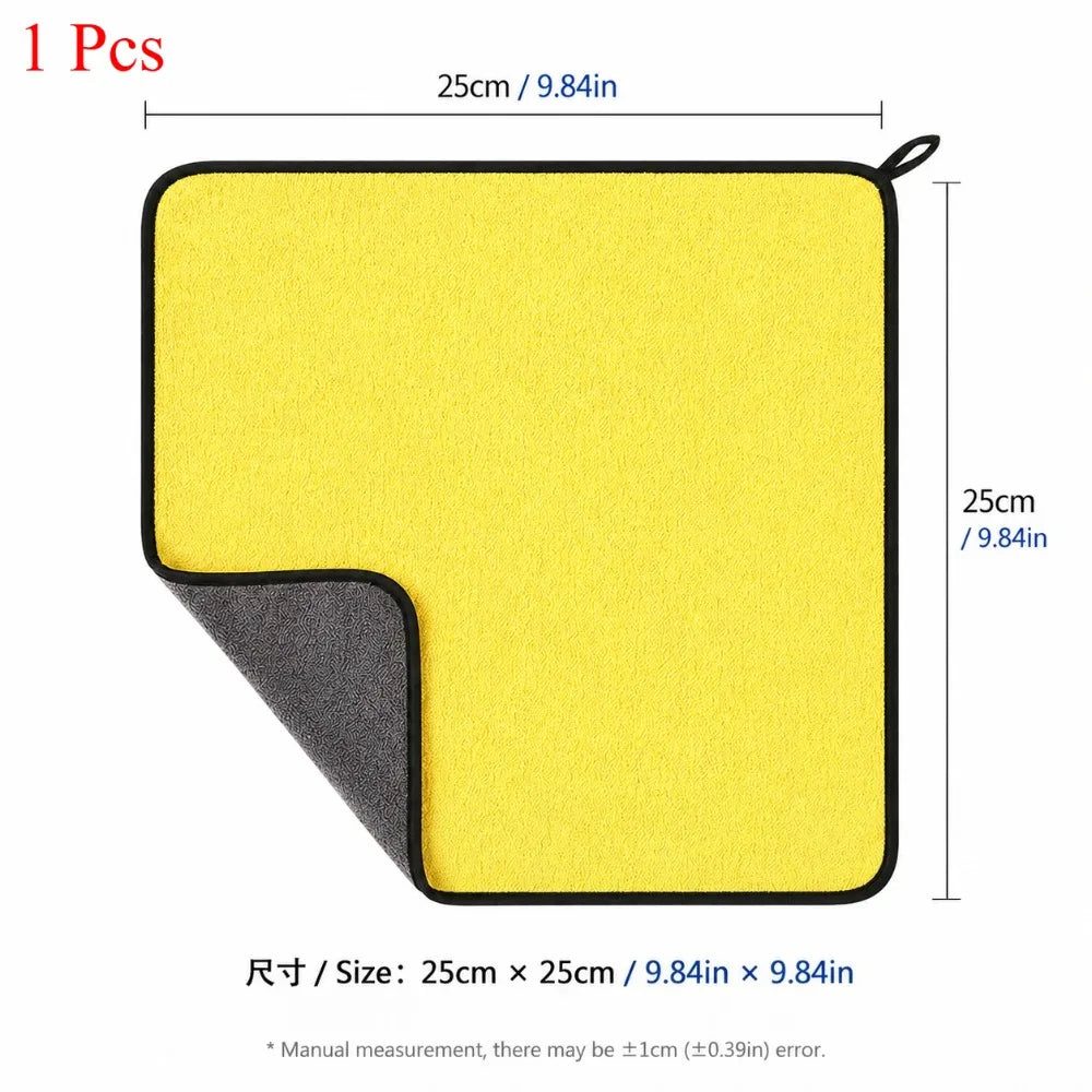 Microfiber Cleaning Towels – Double Layer Quick Dry Cloths (1/3/6) Microfiber Cleaning Cloth Peaceful Pleasures Health and Wellness 25X25cm-1 Pcs