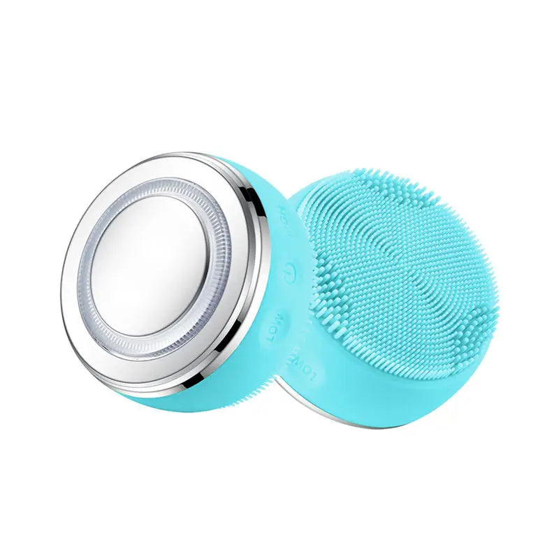 Upgraded Silicone Face Scrubber Cleaning and Exfoliating Waterproof Face Wash Brush Sonic Facial Cleansing Brush for Women Peaceful Pleasures Health and Wellness Blue