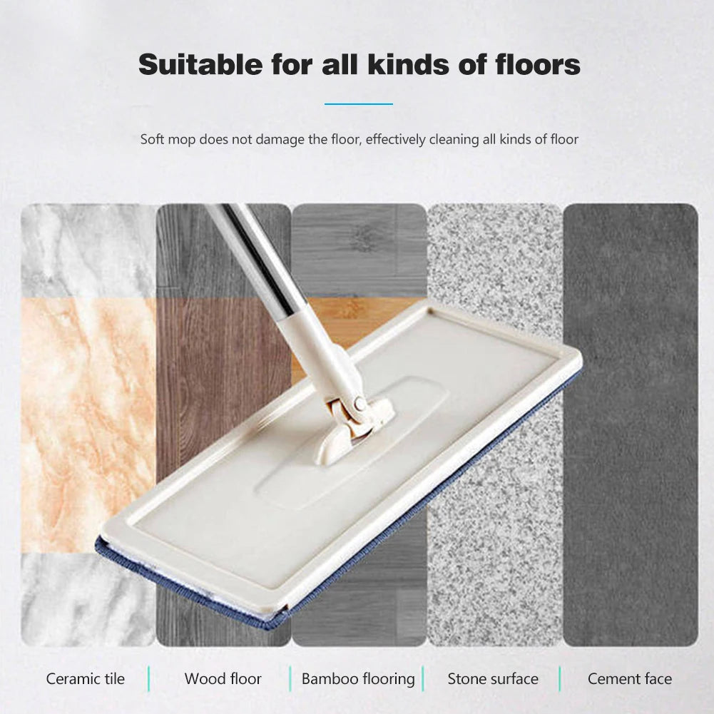 Mop Microfiber Rotating Head Replacement Floor Mop Head Household Floor Bucket Heads Multi-function Stickable Housework Tools Peaceful Pleasures Health and Wellness
