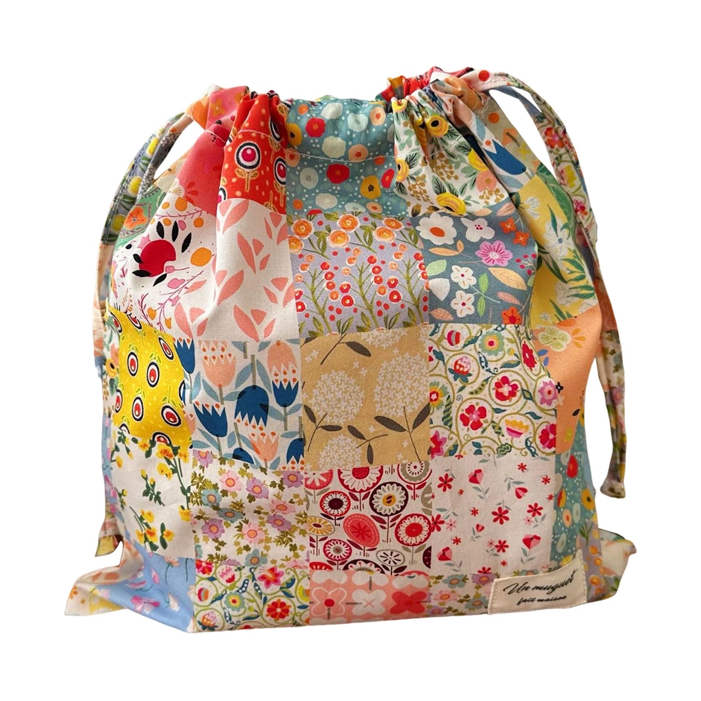Floral Drawstring Bags Gift Bags Multi-functional Small Objects Storage Bag for Wedding Birthday Party Favors Peaceful Pleasures Health and Wellness A