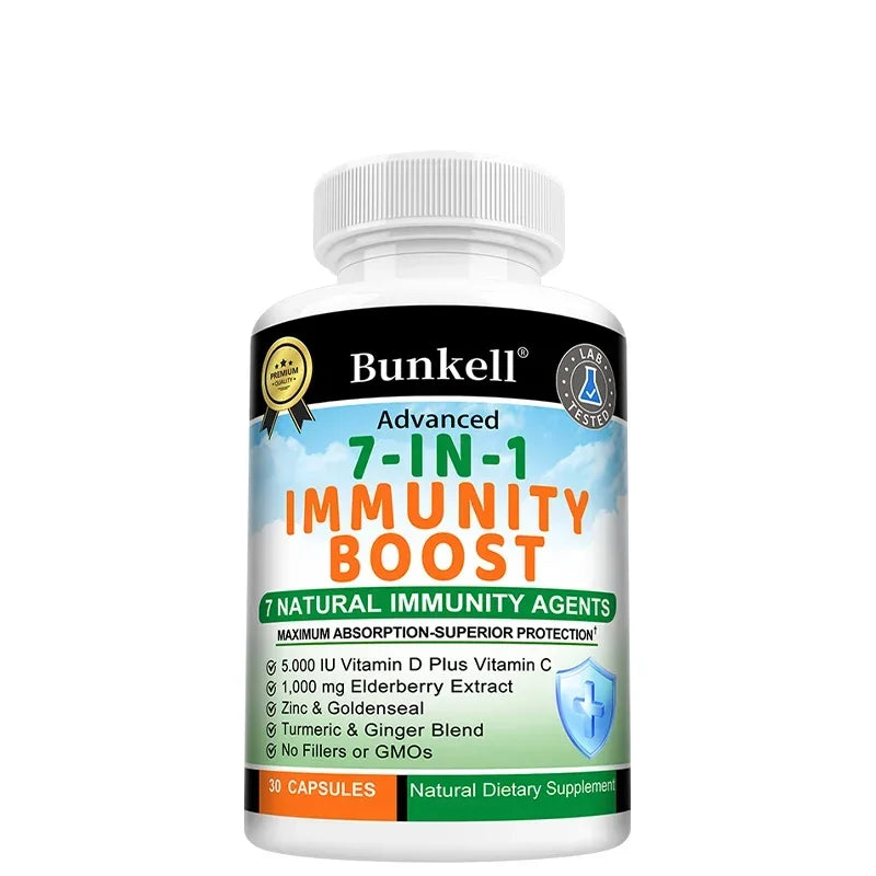 Elderberry Capsules 1000mg - Vitamin C Turmeric, Immune Support, Antioxidant, Energy & Skin Health, Improved Nutrient Absorption Peaceful Pleasures Health and Wellness 30 count-1 bottle