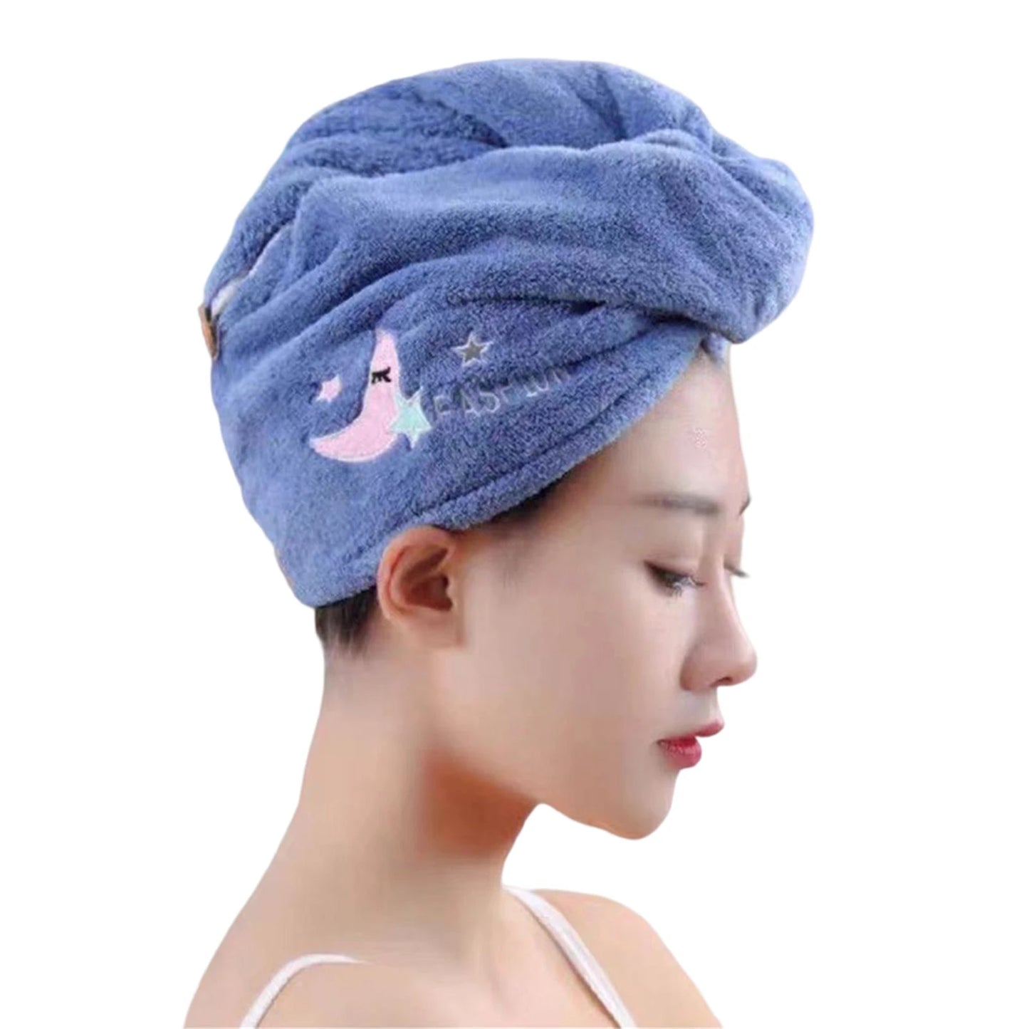 Coral Fleece Ladies Hair Towel Washable Hair Turban Wrap Drying Head Towels for Children and Women Wet Hair Peaceful Pleasures Health and Wellness Diamond blue