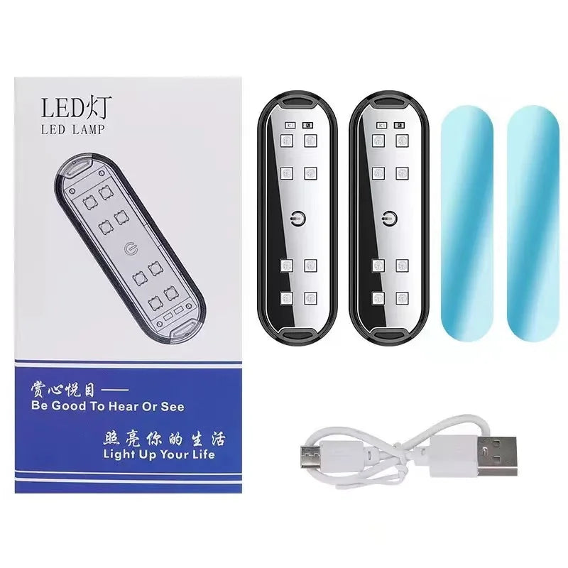 LED Car Door Welcome Lights | Magnetic 7-Color USB-C Rechargeable