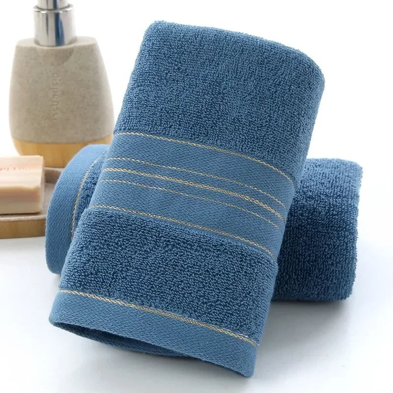 Soft Combed Cotton Jacquard Bath & Face Towel – Spa Gold
