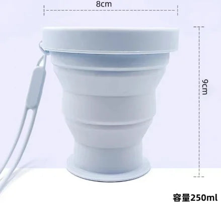 New model Portable Silicone Folding Cup with Hanging Hole Collapsible Outdoor Water Cup for Camping Hiking Travel toothbrush cup Peaceful Pleasures Health and Wellness BLUE