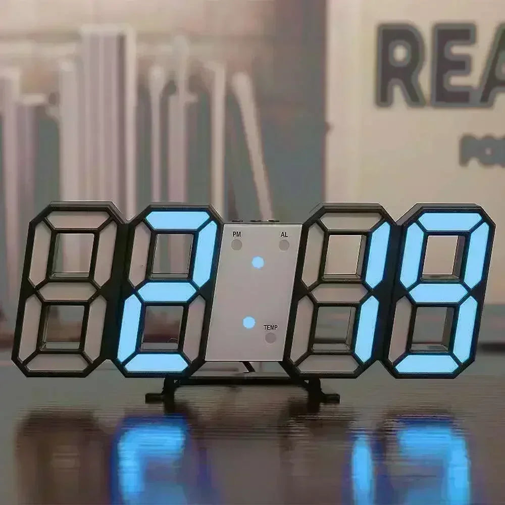 Large 3D LED Digital Wall Clock | USB, Adjustable Brightness