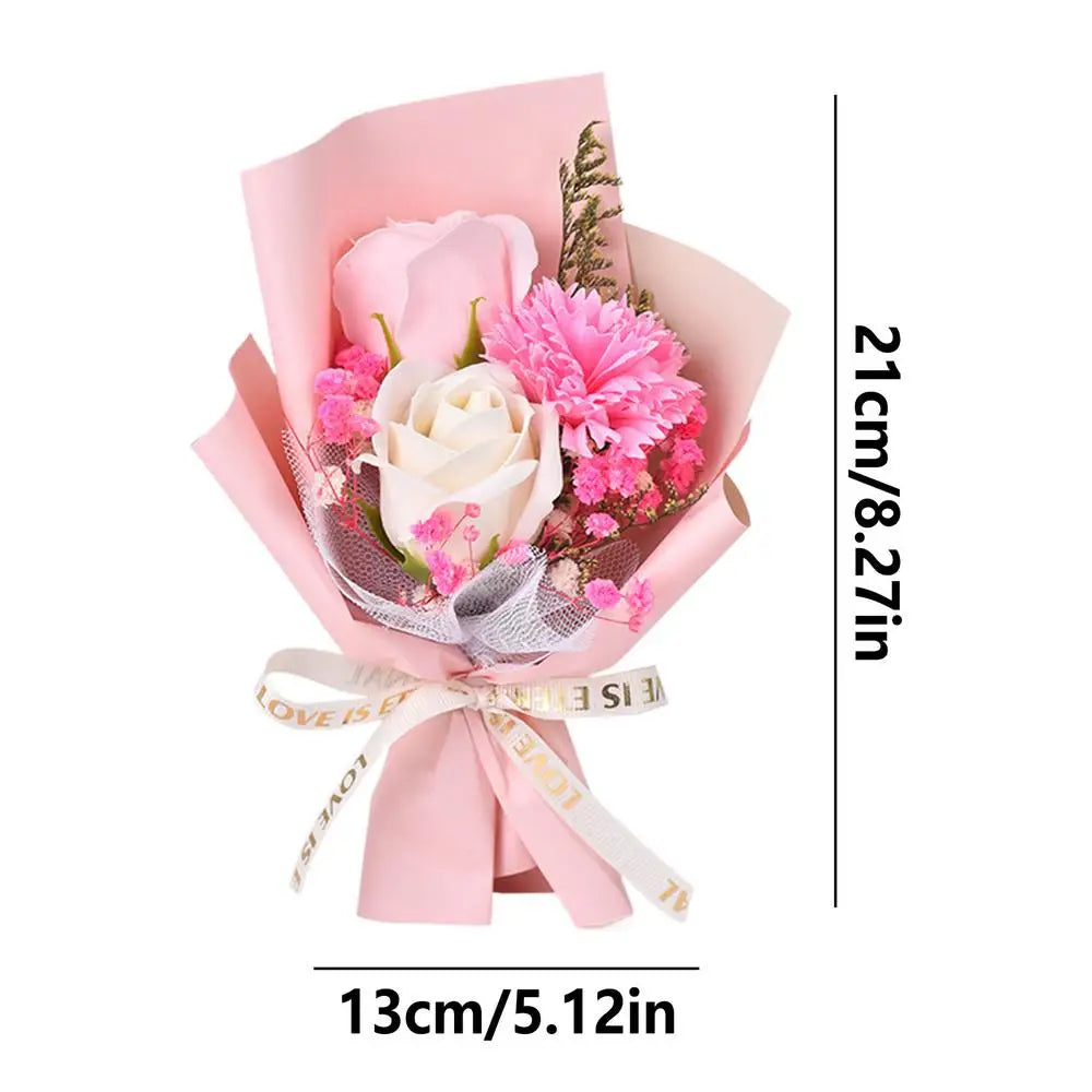 Forever Flowers Bouquet Soap Preserved Rose Decoration Women Birthday Flowers For Teachers Colleagues Friends Teacher's Day Peaceful Pleasures Health and Wellness Pink China Mainland