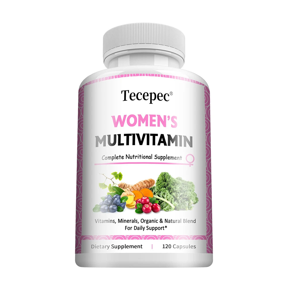 Women’s Multivitamin Multimineral Capsules & Gummies - Skin Hair Nails & Immune Support, Natural Energy Boost, 120 Counts Peaceful Pleasures Health and Wellness 120count-1 bottle