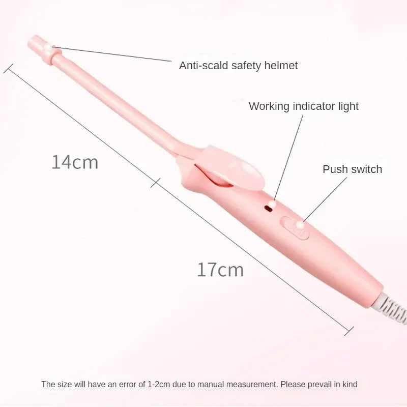 Mini Hair Curling Iron 9mm Curler Wand Professional Curly Tongs Ceramic Electric Salon Styling Tool Small Crimping Iron Peaceful Pleasures Health and Wellness