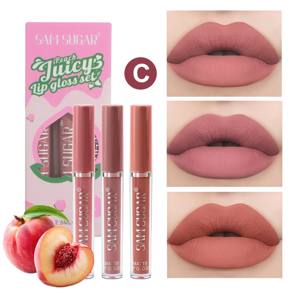SAM SUGAR Velvet Matte Lip Gloss Set – Long Lasting Lipstick