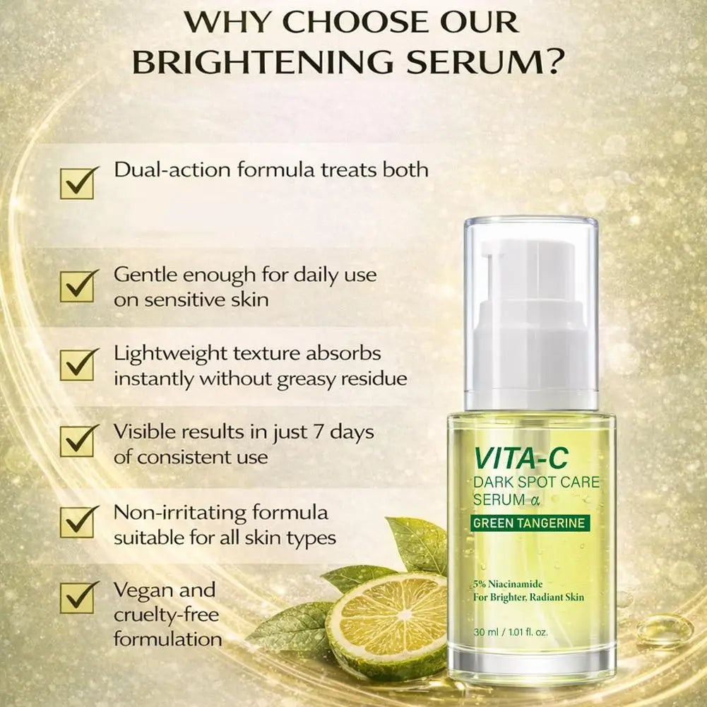 Green Tangerine Brightening Serum – 5% Niacinamide & Vitamin C