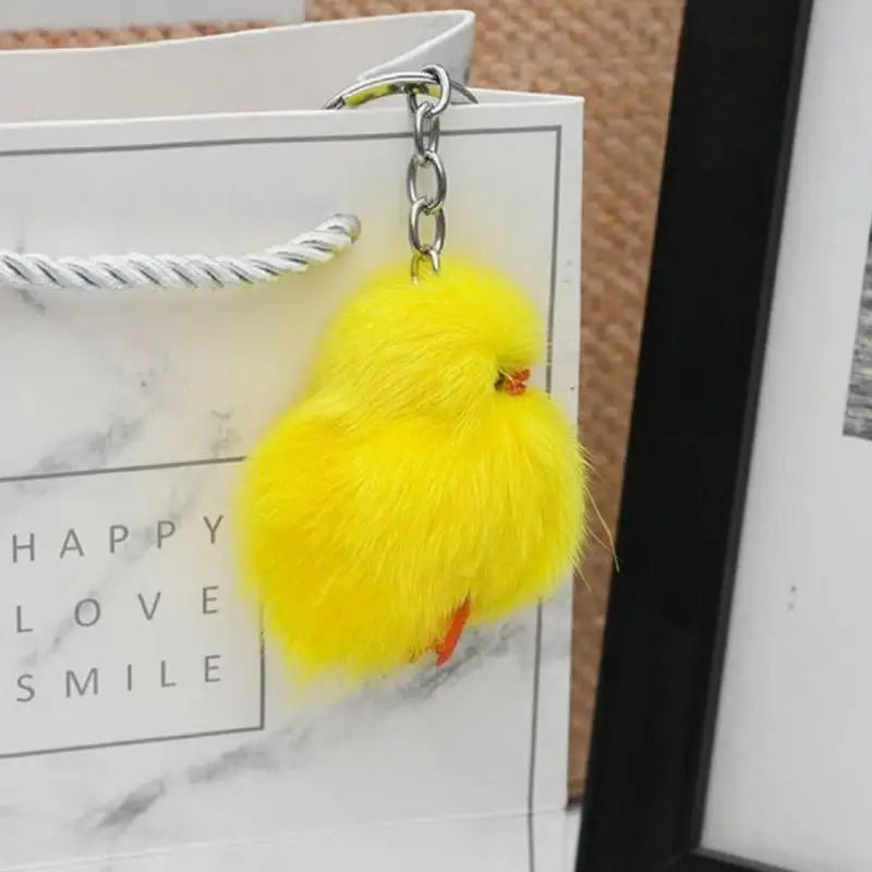 Cute Chicken Plush Keychain Pendant – Gift for Her