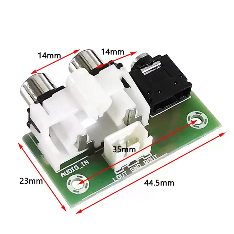 3.5MM Audio Socket Dual AV Lotus Socket Input To XH2.54-3P Output Adapter Small Board For Audio Cable Lotus Socket Peaceful Pleasures Health and Wellness