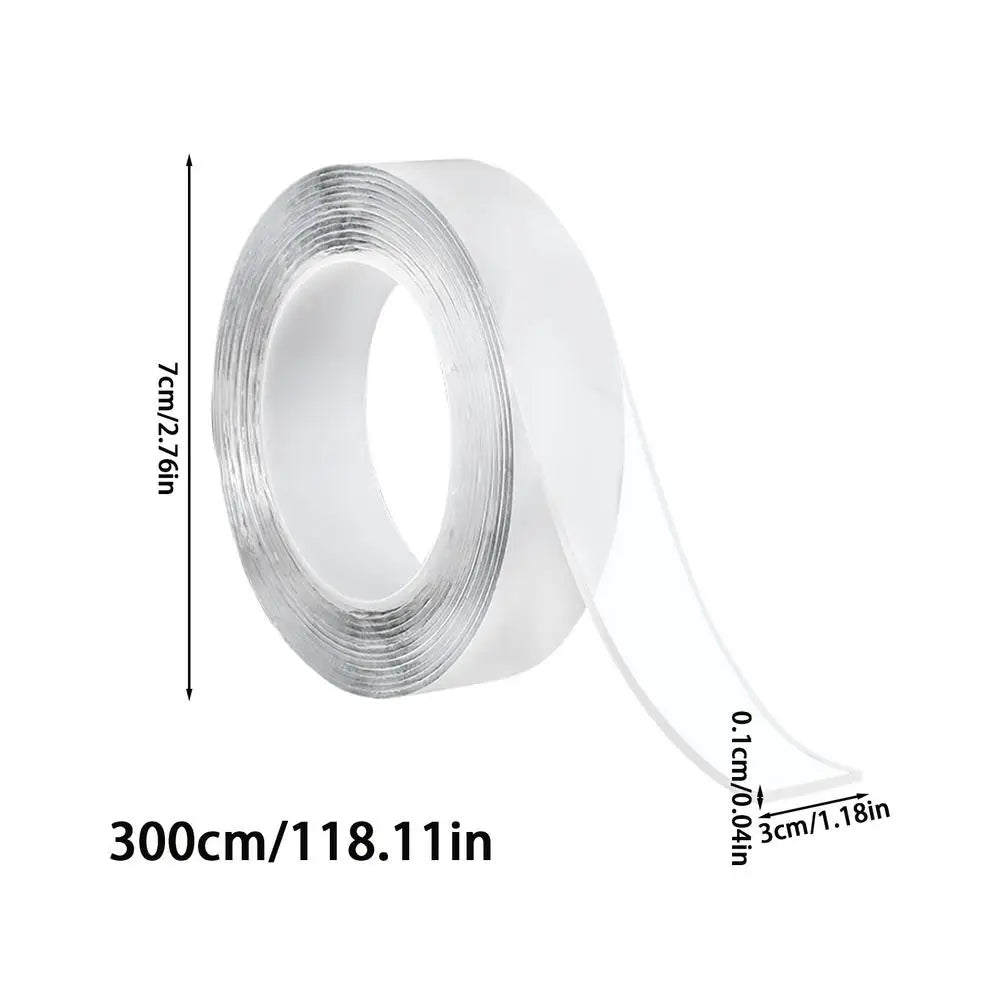 Heavy Duty Double Sided Tape 10Ft Clear Removable Adhesive