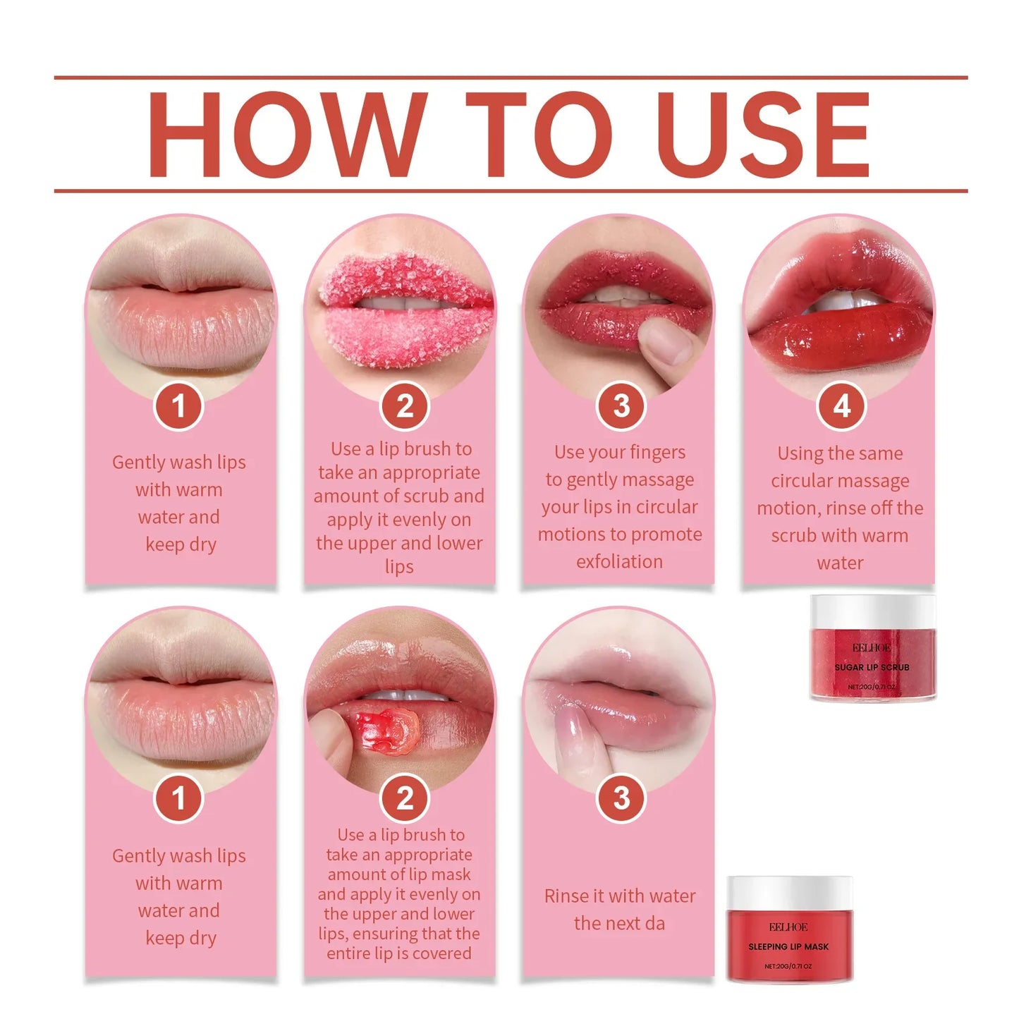 Eelhoe Vitamin C Lip Scrub & Overnight Mask Set – Nourish & Brighten