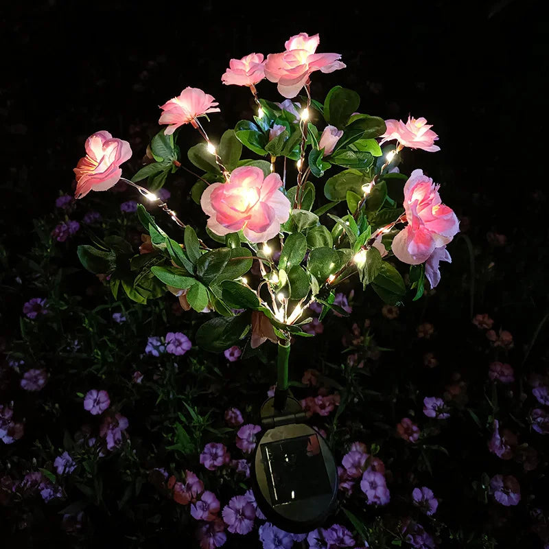 Solar LED Azalea Flower Ground Lights | Garden Outdoor Décor