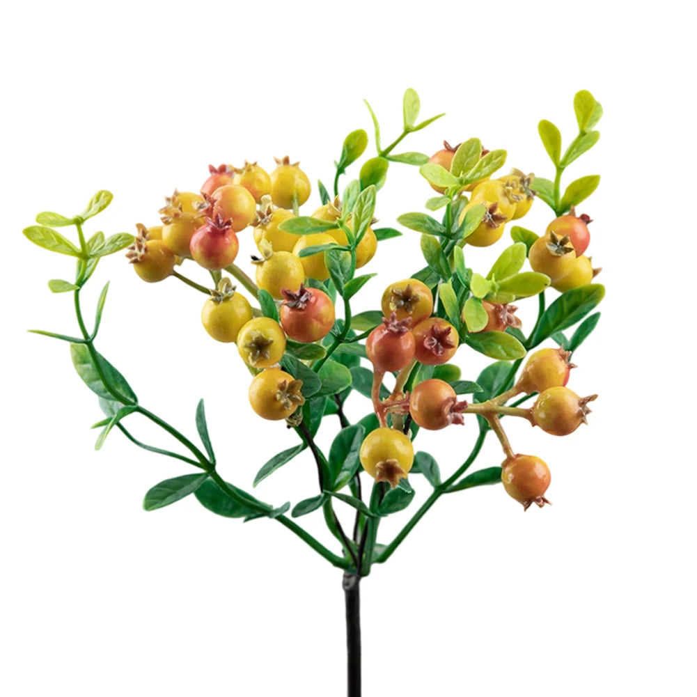 1X Artificial Pomegranate Long Branch Vibrant Berry Flowers Weddings