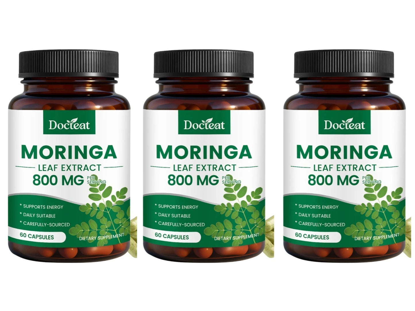 Docteat Moringa Leaf Extract 800mg Capsules – 60 Count