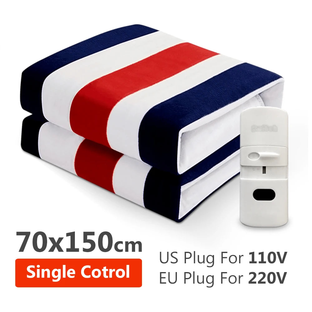 220V Electric Blanket Thicker Heater 70x150cm Thermal Mattres Heated Bed Warmer Electric Blanket Timer Heated Pad for Winter Pad Peaceful Pleasures Health and Wellness C S