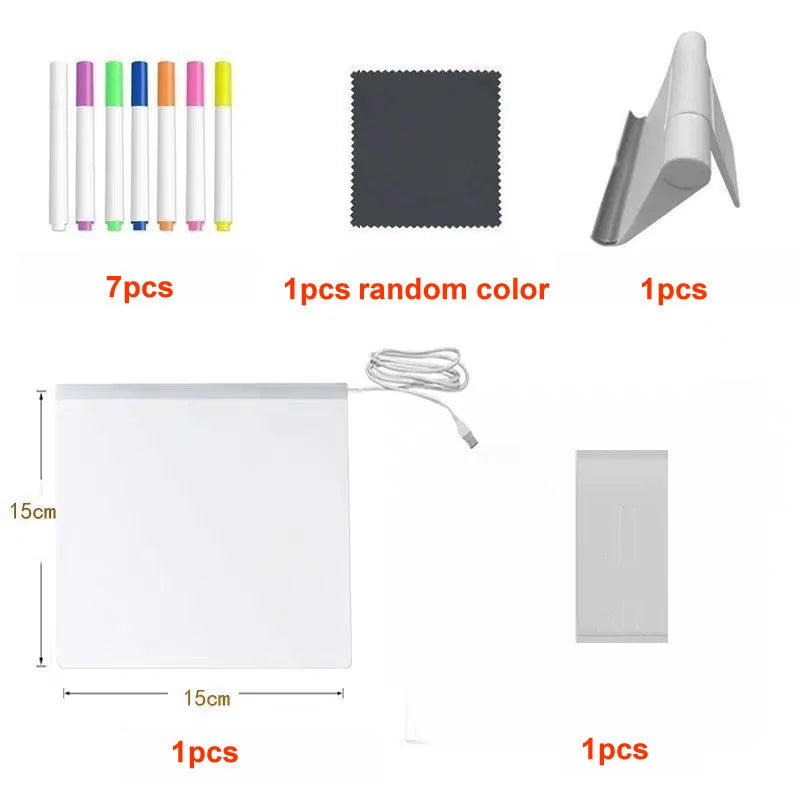 Rewritable DIY Children's Glowing Drawing Board Message Lamp 7