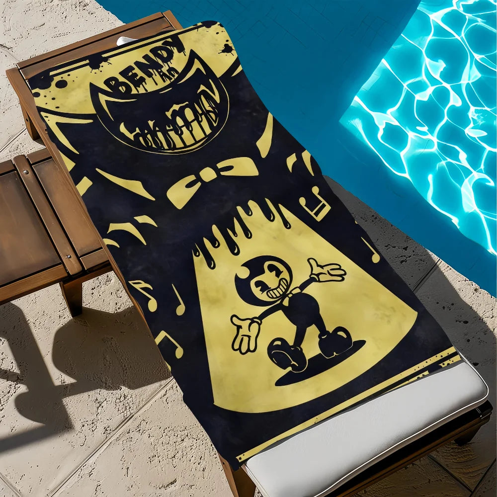 Bendy & the Ink Machine Quick-Dry Beach Towel | 11 Sizes Quick-Dry Beach Towel Peaceful Pleasures Health and Wellness z5 STJ40x70CM