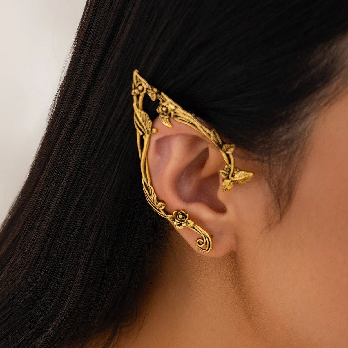 Elf Irregular alloy earrings Cute Jewelry Accessories Fairy Clip Personality Creative Earrings Wedding Girls Jewelry Gifts New Peaceful Pleasures Health and Wellness gold color