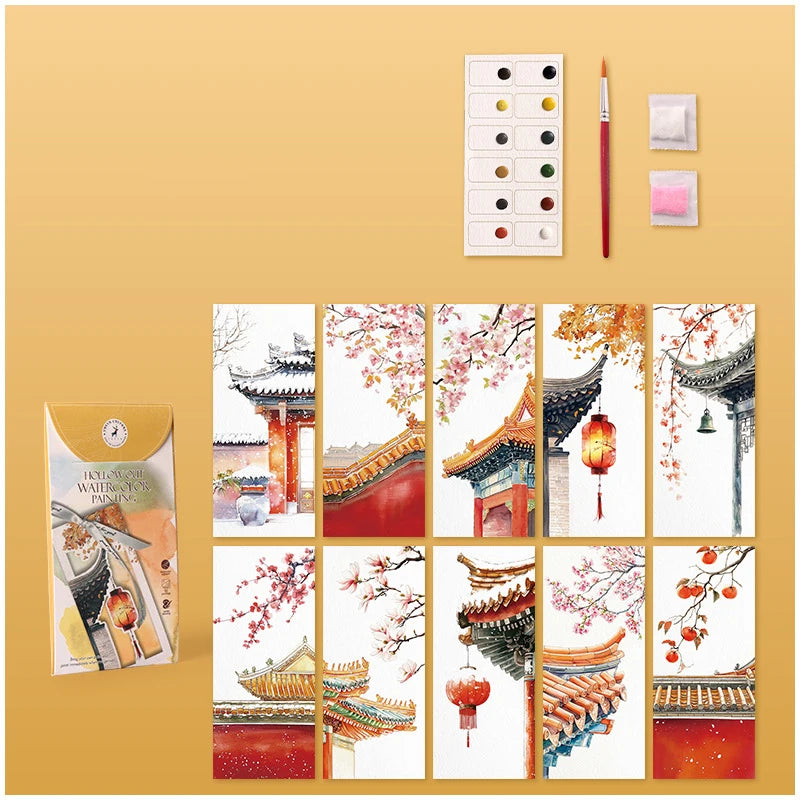 10 Sheets Watercolor Bookmark Painting DIY Paper Handmade Portable