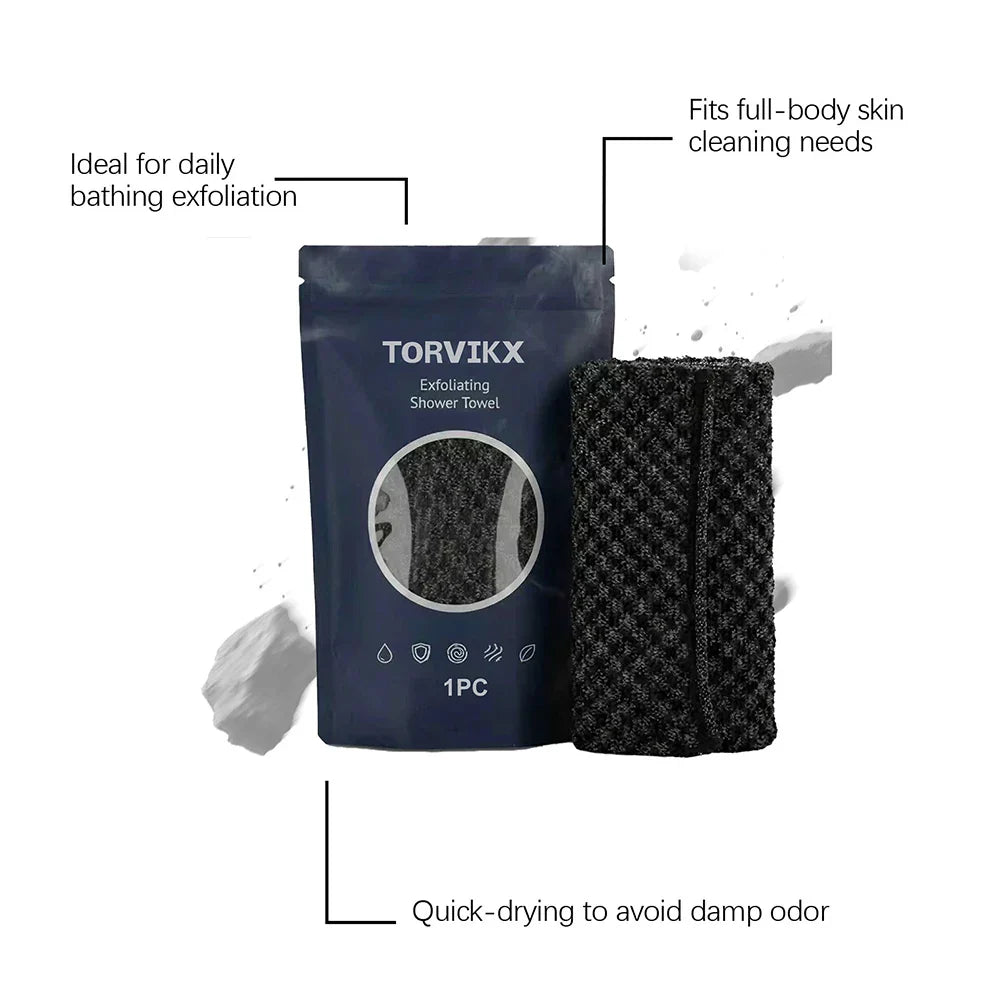 Exfoliating Shower Towel – Body & Face Scrub Washcloth