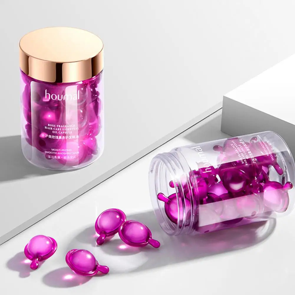 Rose Hair Oil Capsules – Anti-Frizz Leave-In Serum 30pcs