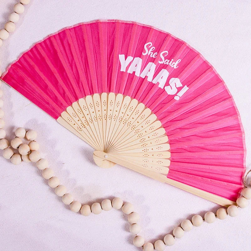 Bride Bridesmaid Hand Fan | Bachelorette Bridal Shower Gift