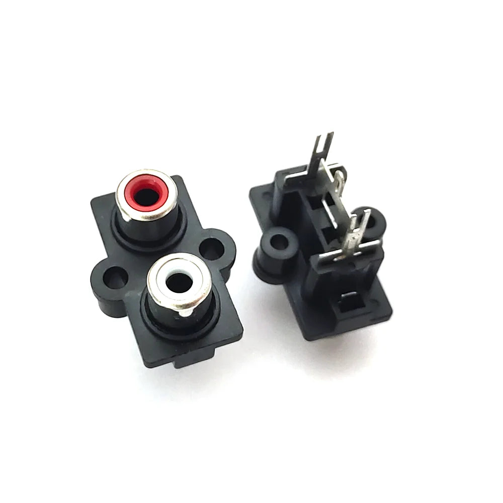 2/5/10PCS 2/4/6Hole RCA Female Stereo Audio Jack AV Audio Input Socket Connector Lotus Row Amplifier Interface Signal Connection Peaceful Pleasures Health and Wellness 2 holes 10PCS