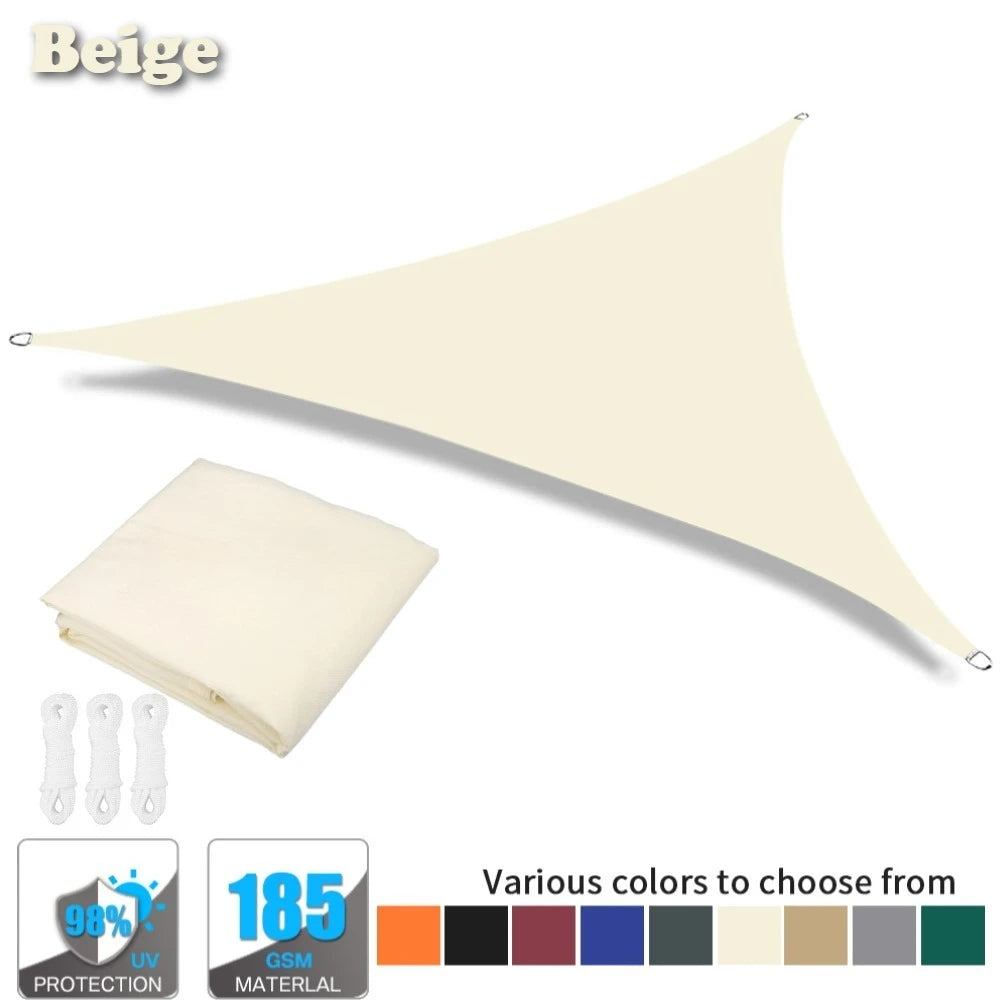 Triangle Sun Shade Sail Canopy 98% UV Block Sun Shelter Shade Cover for Outdoor Patio Pool Beach Backyard Garden Sunscreen Tents Peaceful Pleasures Health and Wellness Beige 500x500x500CM
