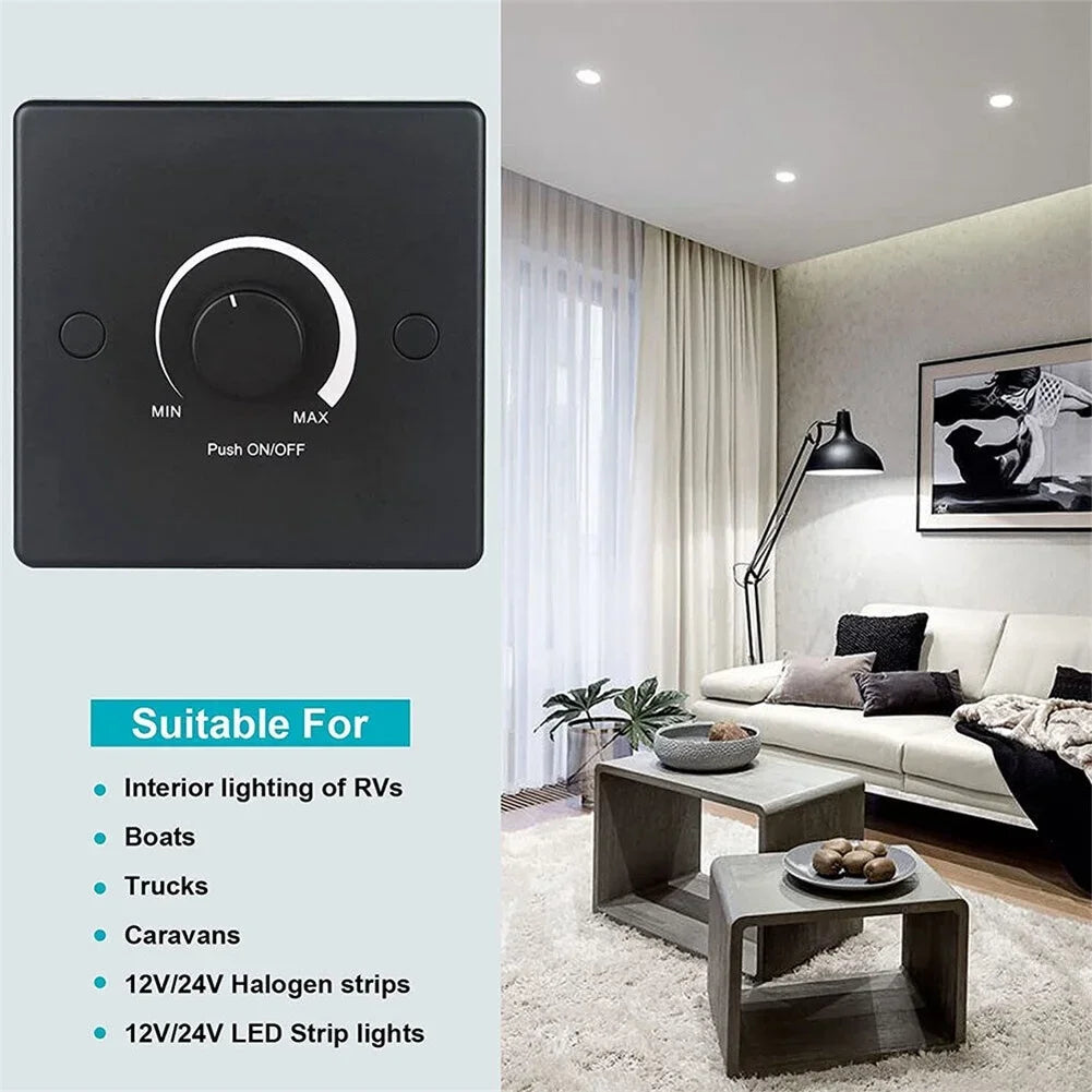 12-24V Compact LED Dimmer Switch | Adjustable Knob Light Control