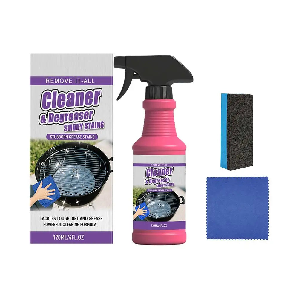 Heavy Duty Grill Degreaser Spray Fast-Acting Kitchen Oil Stain Remover 120ml Powerful Foam Cleaner for Oven Hood Stove BBQ Grill Peaceful Pleasures Health and Wellness 1pcs