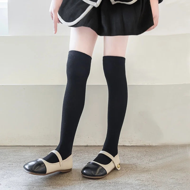 Children's Socks For Girls White Knee High Long Socks For Boys Black Football Socks 1-15Years Student Kids Stockings Spring New Peaceful Pleasures Health and Wellness black 1-3Years(S)