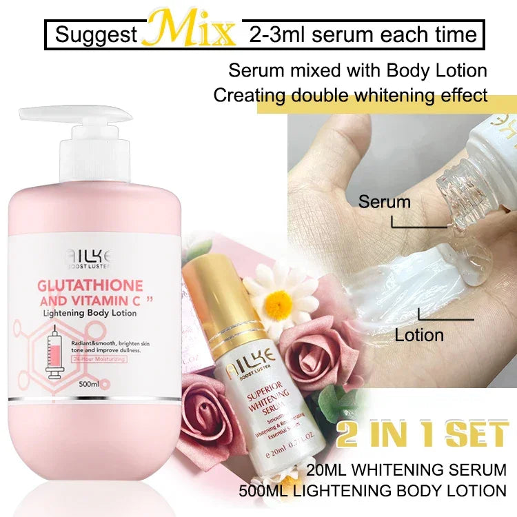 AILKE Vitamin C & Glutathione Brightening Body Lotion 500ml Peaceful Pleasures Health and Wellness Lotion and Serum france