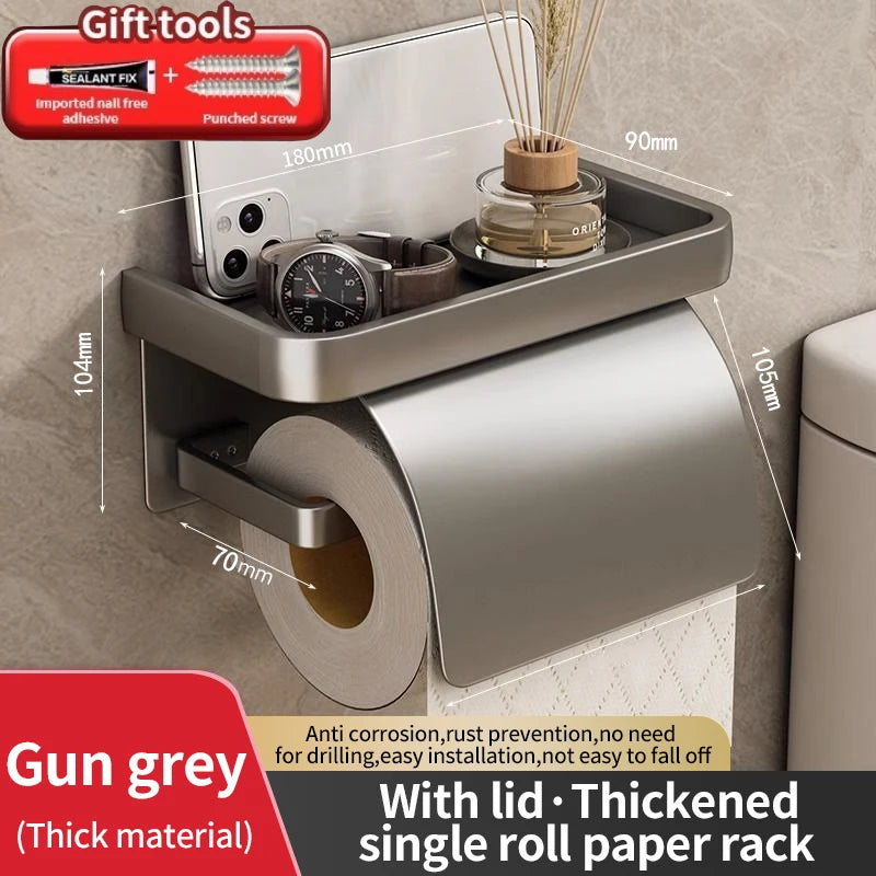 Wall Mounted Aluminum Toilet Paper Holder – Waterproof