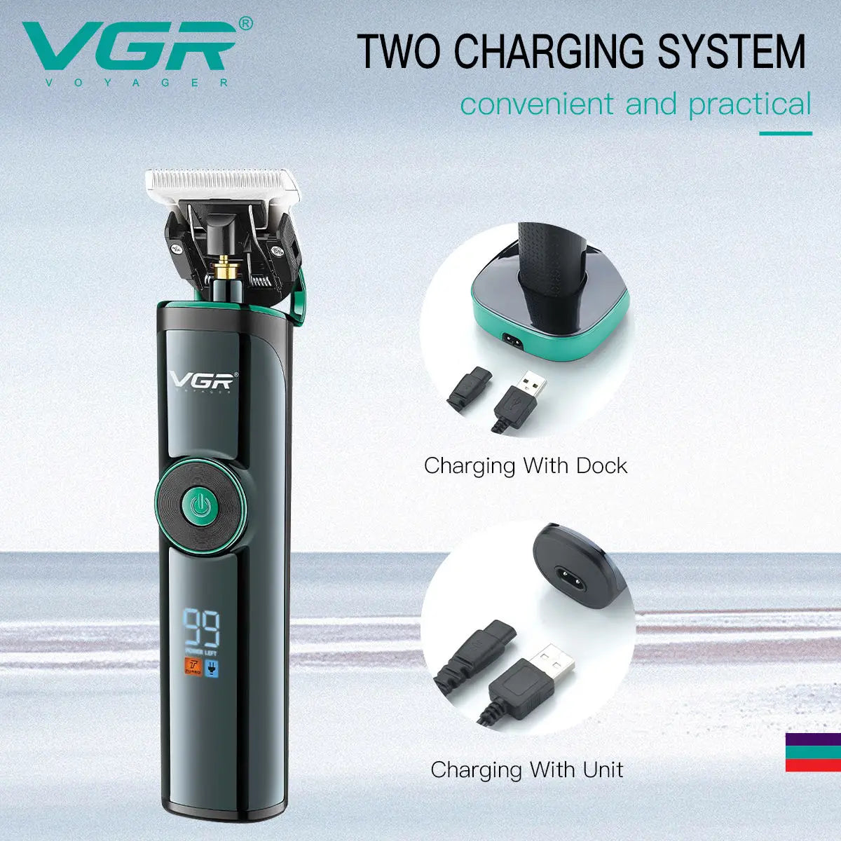 VGR V-671 T-Blade Hair Clipper with LED Display | 400 Min