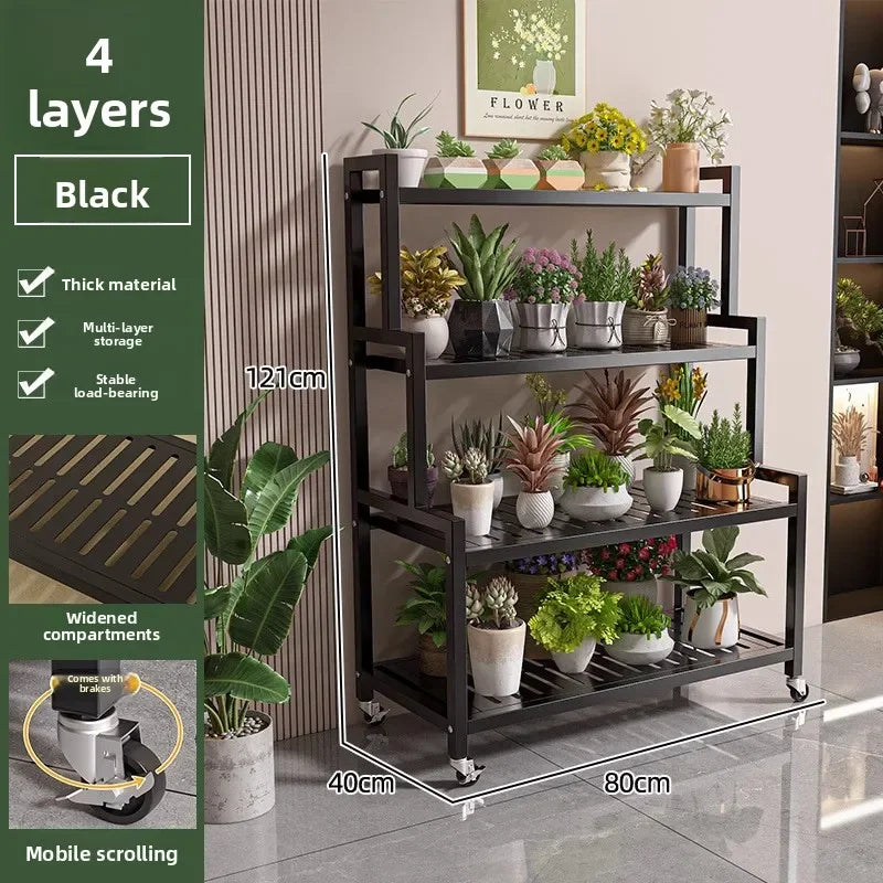 Wrought Iron Multi-Layer Plant Stand | Floor Flower Rack