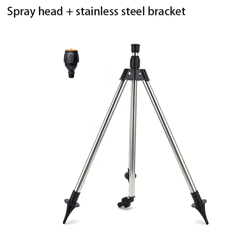 360 Rotary Irrigation Sprinkler Head with Tripod Telescopic Support Automatic Rotating Sprayer Garden Lawn Watering Sprinkler Peaceful Pleasures Health and Wellness Set 1 1