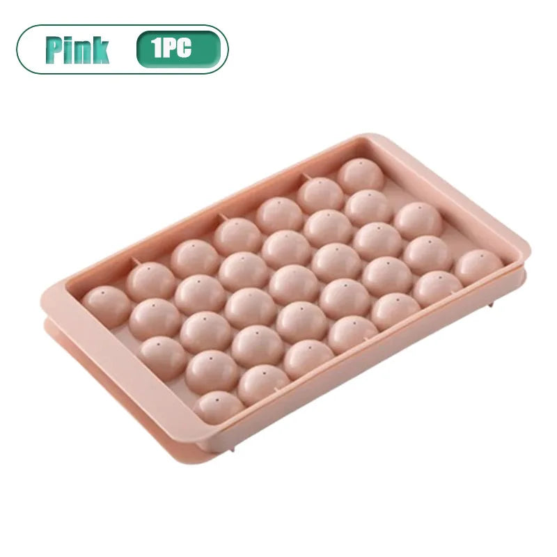 Round Ice Ball Mold – 33-Sphere BPA-Free Silicone Tray (1–10 Pack)