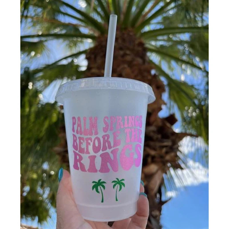 Palm Springs Bachelorette Straw Cup | Bridesmaid Party Gift