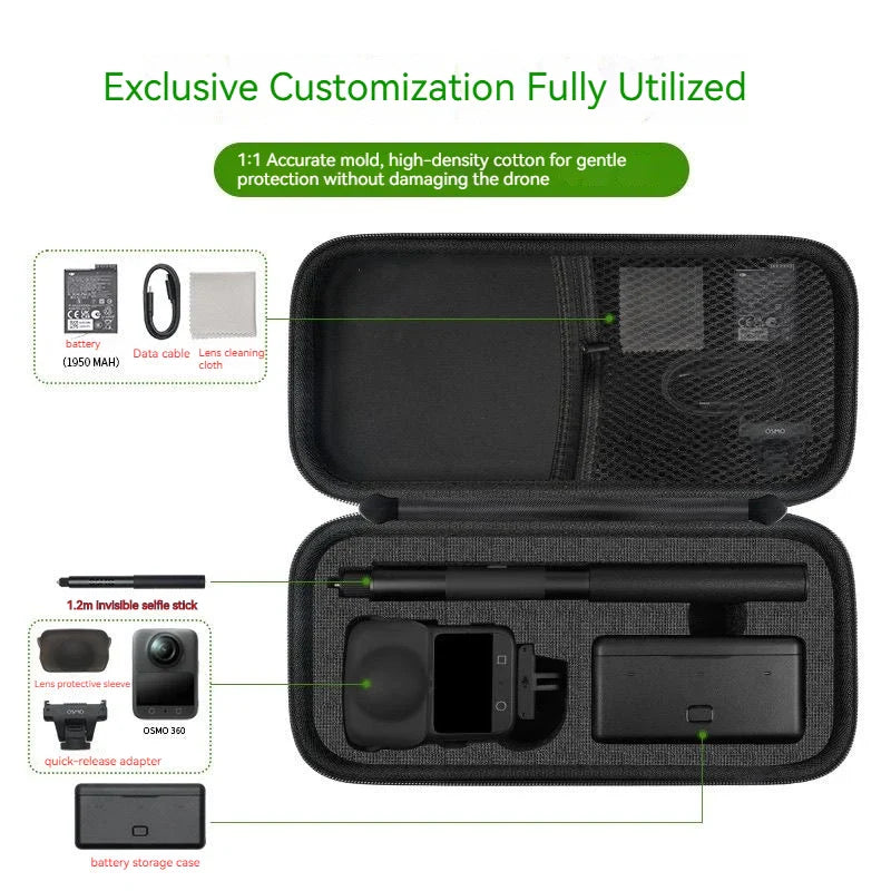 DJI Osmo 360 Hard Shell Storage Bag | Portable Camera Case