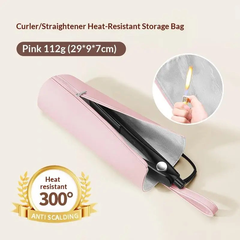 Heat-Proof Aluminum Coating Hair Styling Tool Bag - Wall-Hangable Storage Pouch For Curler, Hair Straightener & Blow Dryer, Mult Peaceful Pleasures Health and Wellness Pink