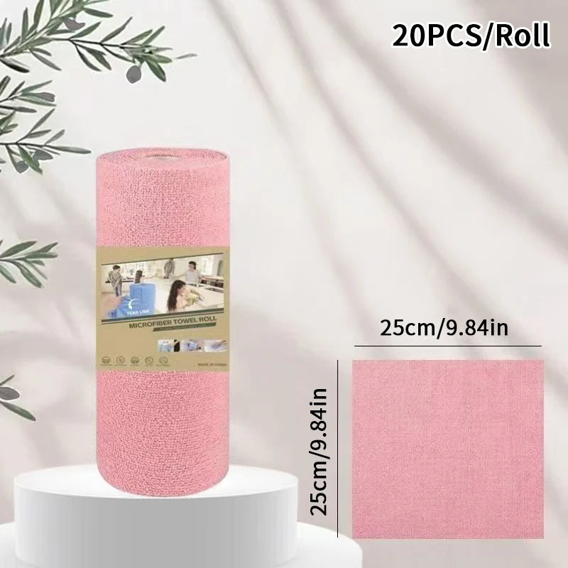 Microfiber Cleaning Cloth Roll – Reusable Tear-Off Dish Towels Microfiber Cleaning Cloth Peaceful Pleasures Health and Wellness A Pink