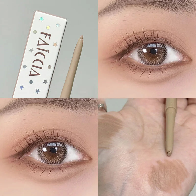 Matte Pink Glitter Eye Shadow Pencil | Lying Silkworm Pen