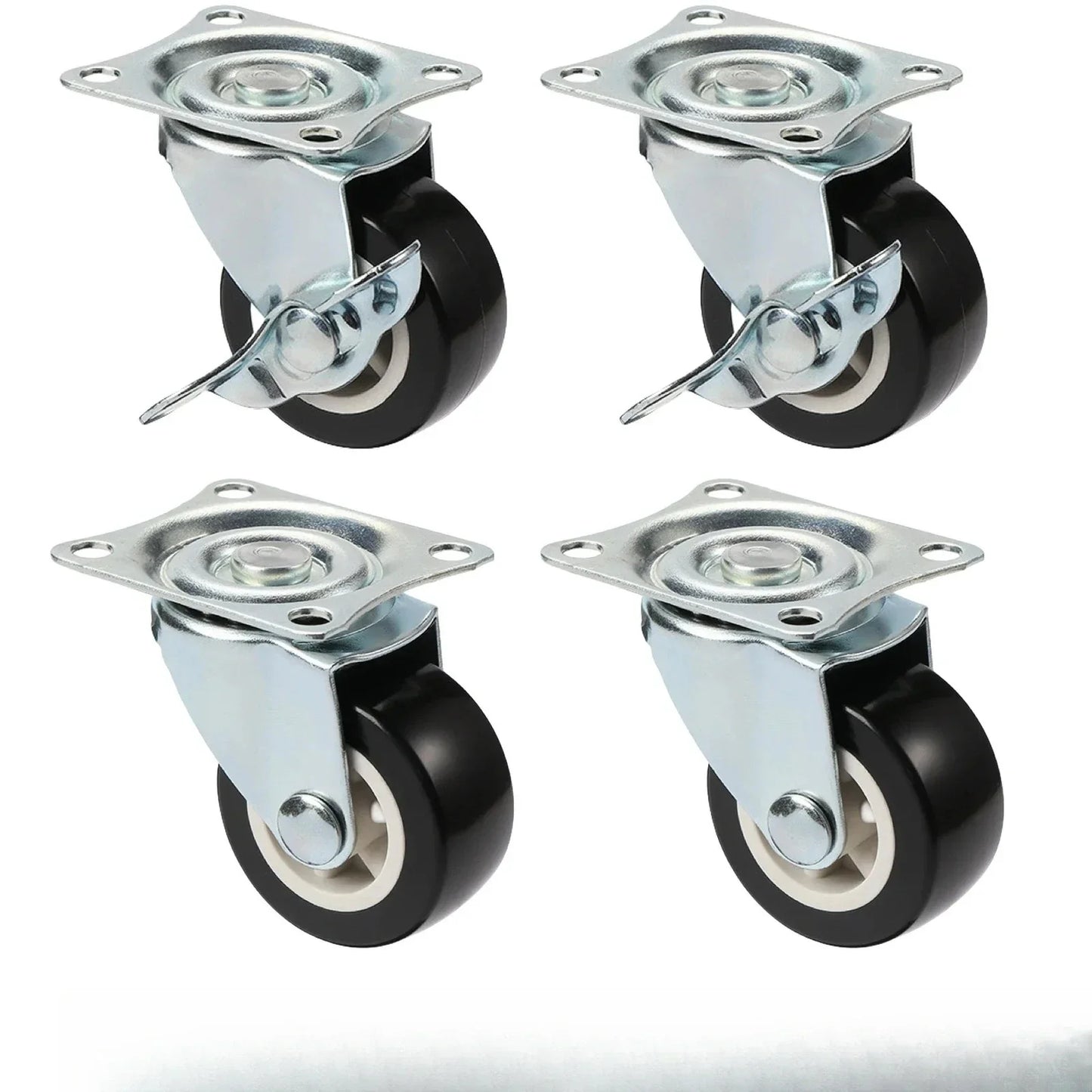 Set of 4 PVC Swivel Furniture Casters – 360° Heavy Duty Wheels