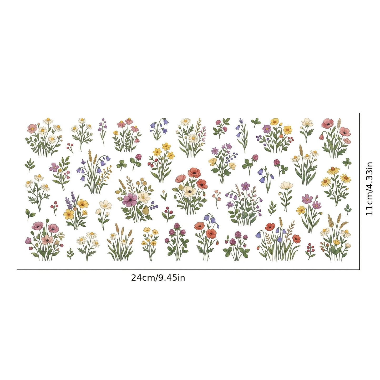 Watercolor Wildflower UV DTF Transfer Stickers – Waterproof Decals