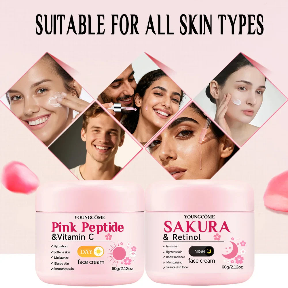 4-Piece Day & Night Skincare Set – Peptide, Vitamin C & Retinol